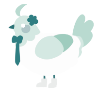 Hatsune Chiku, a mist and mint chicken with a head pattern