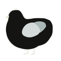 paper cutout, a black and silver chicken