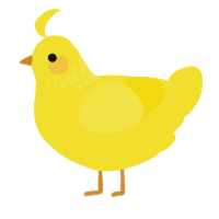 Raincoat, a yellow chicken with a neck-speckle pattern