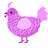 (unnamed), a orchid and lavender chicken with a lace pattern