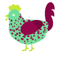 (unnamed), a spring and maroon chicken with a speckle pattern