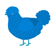 A sapphire chicken with a lace pattern