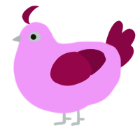 A lavender and maroon chicken