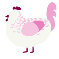(unnamed), a white and pink chicken with a half-lace pattern