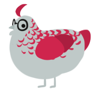 A silver and crimson chicken with a half-lace pattern