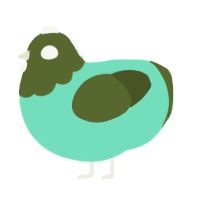 (unnamed), a mint and olive chicken with a head pattern