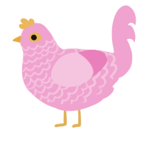 Flamingo, a pink chicken with a lace pattern