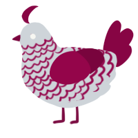 A mist and maroon chicken with a lace pattern