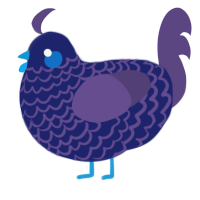 A navy and overcast chicken with a lace pattern