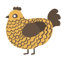 A honey and bark chicken with a lace pattern