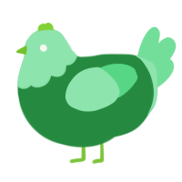 A viridian and spring chicken with a head pattern