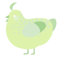 A apple and gluppy chicken with a half-lace pattern