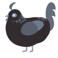 A silver and ash chicken with a neck-speckle pattern