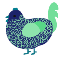 A navy and spring chicken with a double-lace pattern