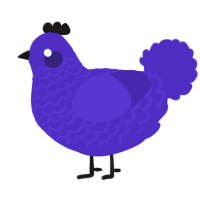 A indigo chicken with a lace pattern