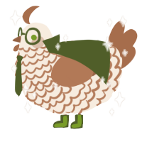 Gabriel, a cream and brown chicken with a lace pattern