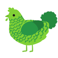 A grass and viridian chicken with a lace pattern