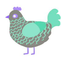 A ash and mint chicken with a lace pattern