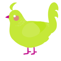 (unnamed), a lime chicken with a neck-band pattern