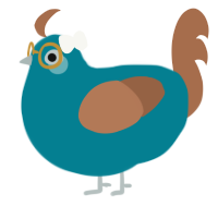 Mocha Tea, a sea and brown chicken
