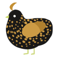(unnamed), a sable and gold chicken with a speckle pattern