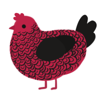 (unnamed), a crimson and sable chicken with a double-lace pattern