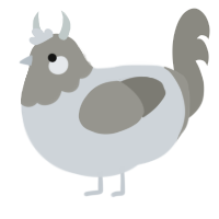 French Mondain, a mist and ash chicken with a head pattern
