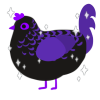 A sable and overcast chicken with a half-lace pattern