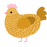 A honey and ochre chicken with a lace pattern