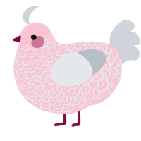 A rose and mist chicken with a double-lace pattern