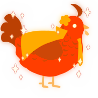 Mars, a vermilion and russet chicken with a half-lace pattern