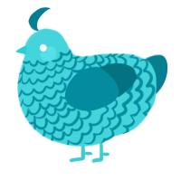 A aqua and sea chicken with a lace pattern