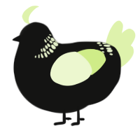 Hannys Voorwerp, a black and apple chicken with a neck-band pattern