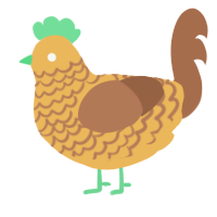 I Love Music, a honey and brown chicken with a lace pattern