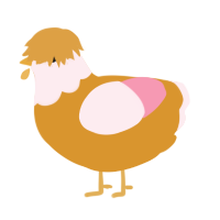 Pollen EM, a orange and rose chicken with a head pattern