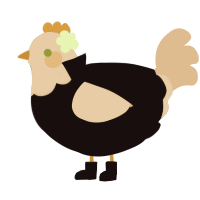 Enchanter, a black and beige chicken with a head pattern