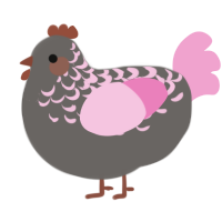 Absolutely, a grey and pink chicken with a half-lace pattern