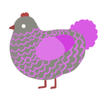 A ash and orchid chicken with a lace pattern