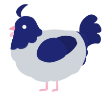 (unnamed), a mist and navy chicken with a head pattern