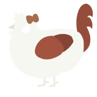A white and russet chicken