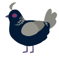 Paranoia, a tumblr and ash chicken with a neck-band pattern