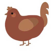 Kit-kat, a russet and brown chicken