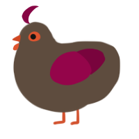 Decadence, a bark and maroon chicken