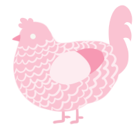 A rose chicken with a lace pattern