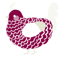 (unnamed), a maroon and white chicken with a lace pattern