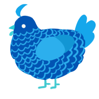 (unnamed), a ultramarine and sky chicken with a lace pattern