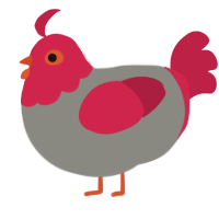 Teto, a ash and crimson chicken with a head pattern
