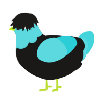 (unnamed), a sable and aqua chicken with a head pattern