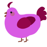 A orchid and maroon chicken
