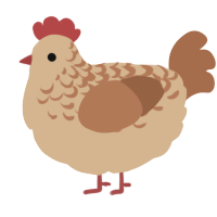 A beige and brown chicken with a half-lace pattern
